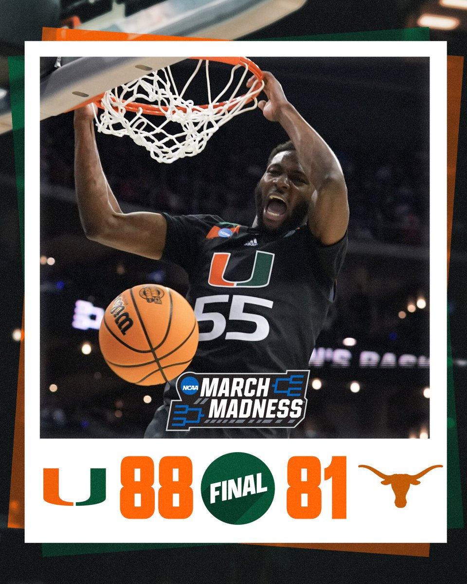 MIAMI TAKES DOWN TEXAS TO GO TO THE FINAL FOUR FOR THE FIRST TIME IN PROGRAM HISTORY