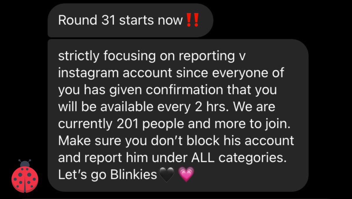 テテのインスタエラーが起きてるのはblackpinkのファンが嫌がらせで2時間起きに大量通報してたから?🤦グミシパみたいなことするんだな。
確かインスタは違反してない垢を何度も通報したら自分の垢も停止されられるんじゃなかったっけ
そいつらの垢が凍結してるといいけど。てかどんだけ暇人なんだよ