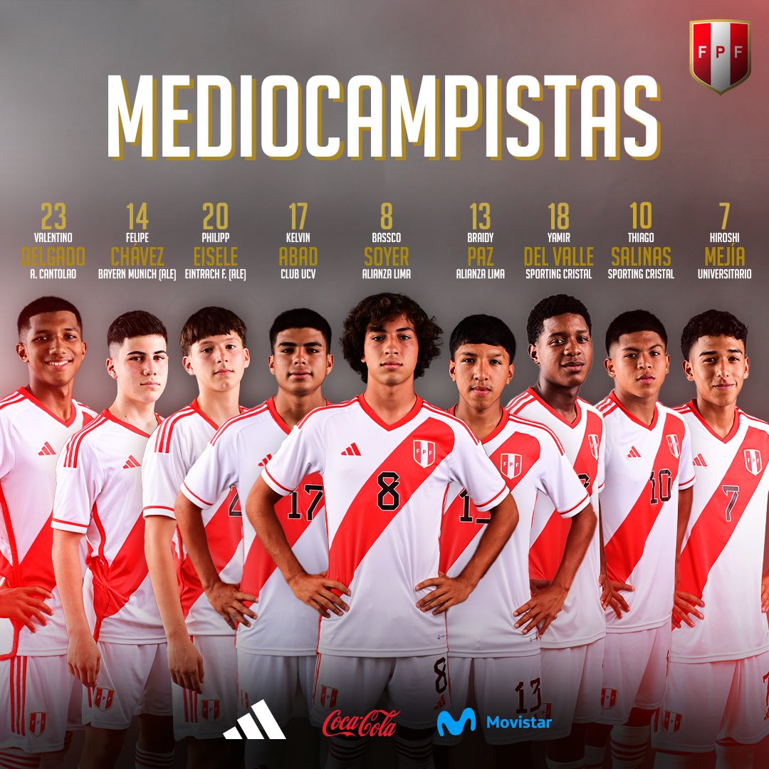 SeleccionPeru's tweet image. 𝗟𝗼𝘀 2️⃣3️⃣ 𝗳𝘂𝘁𝗯𝗼𝗹𝗶𝘀𝘁𝗮𝘀 𝗾𝘂𝗲 𝗿𝗲𝗽𝗿𝗲𝘀𝗲𝗻𝘁𝗮𝗿𝗮́𝗻 𝗮 𝗻𝘂𝗲𝘀𝘁𝗿𝗮 𝗕𝗶𝗰𝗼𝗹𝗼𝗿 🇵🇪 𝗲𝗻 𝗲𝗹 𝗖𝗢𝗡𝗠𝗘𝗕𝗢𝗟 𝗦𝘂𝗯 𝟭𝟳 𝗱𝗲 𝗘𝗰𝘂𝗮𝗱𝗼𝗿. 

#LaBicolorNosUne
#ArribaPerú 💪🏻
