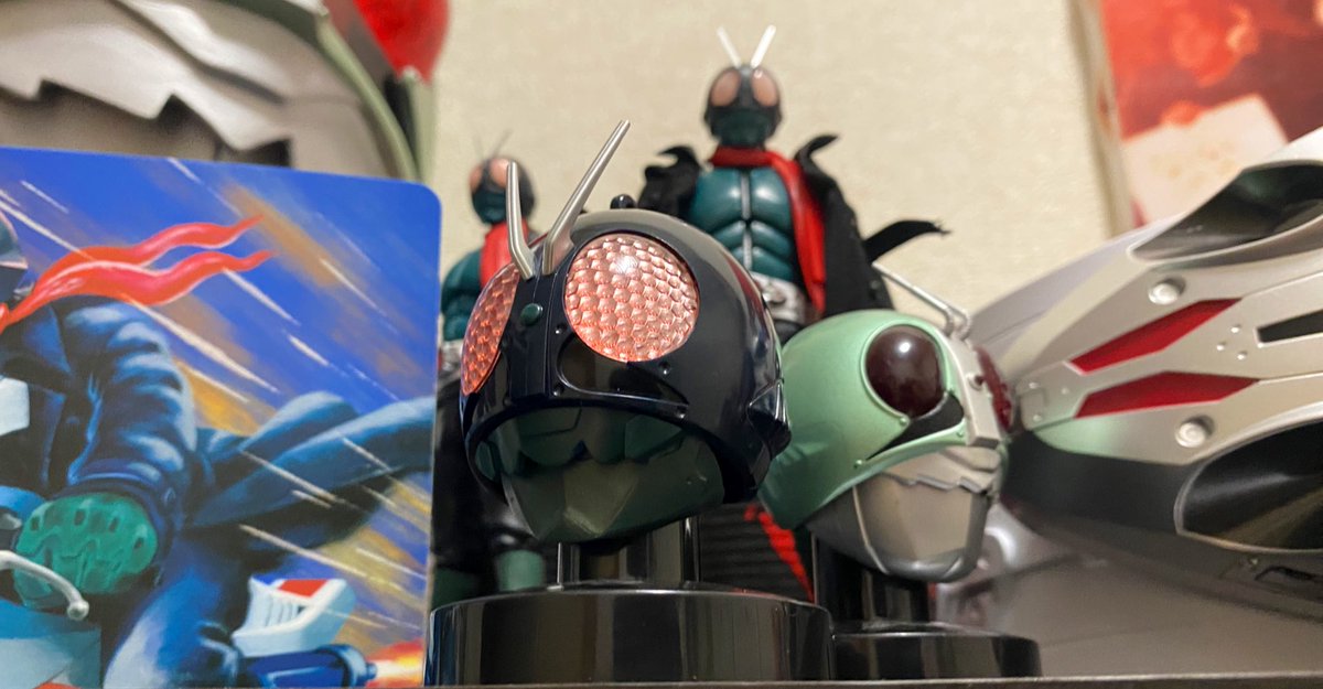 ハンドメイド　仮面 お値下げ】仮面ライダー1型ヘルメット コスプレ用マスク 塗装済