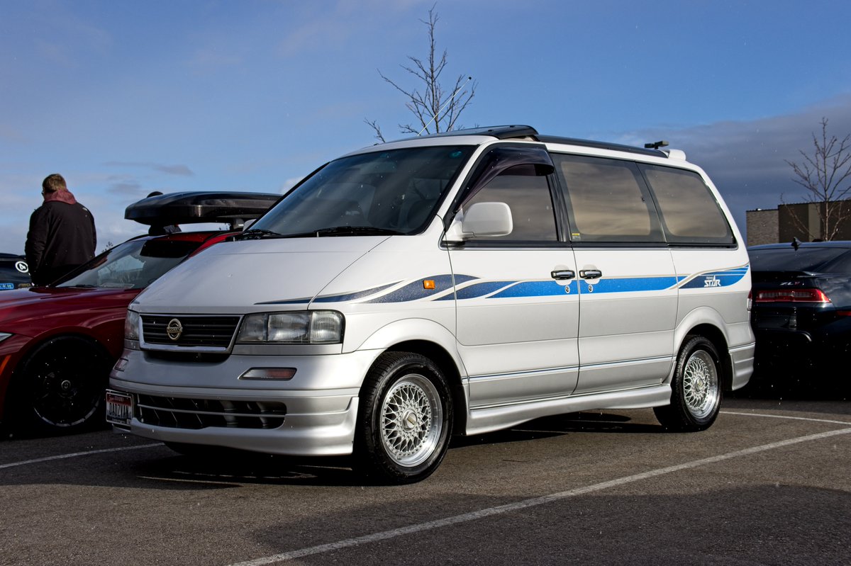 Greg_LPAS's tweet photo. Now that's a cool dad van a super rare sighting in Boise Idaho. Nissan Largo Highway Star with an Autech body kit. #vanculture #largo #autech #dadvan #bbs https://t.co/LQUY3BiJ87