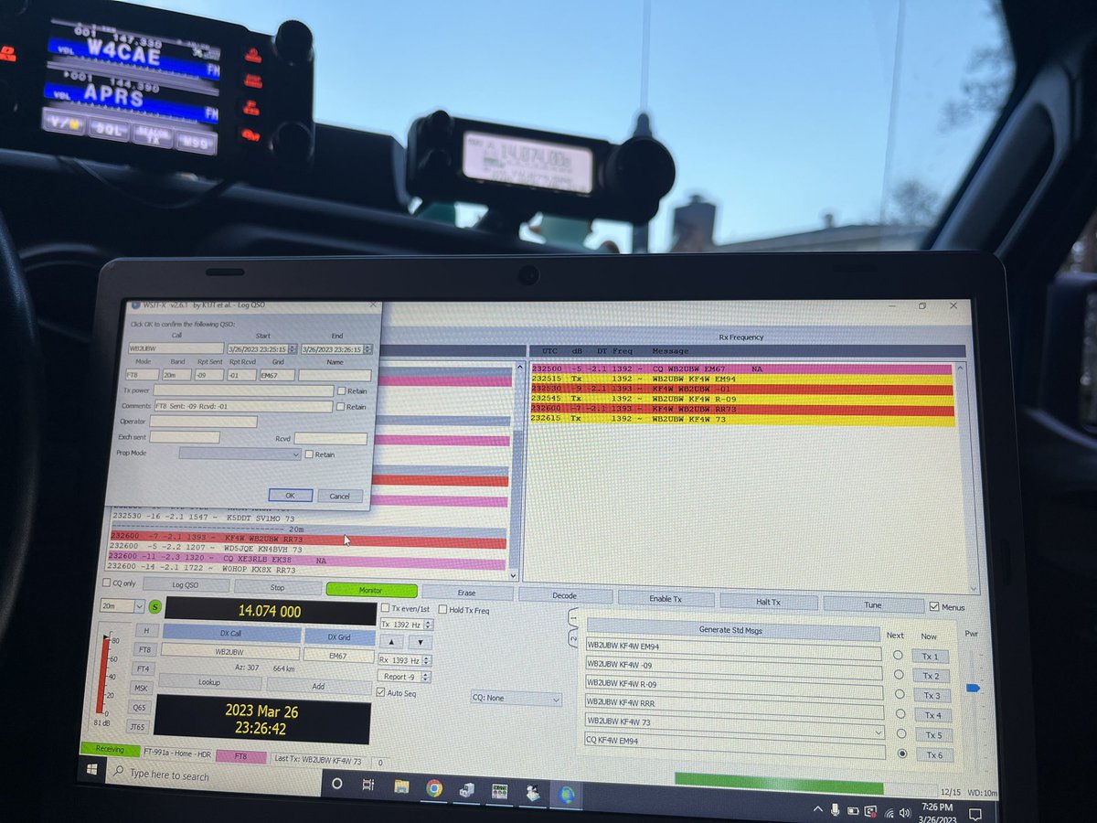 KF4W_Michael's tweet photo. The Jankapottamus is now working with the #yaesu #FT891 in the @Jeep. Mobile Digital #hamradio #AmateurRadio #diginerd @Hoshnasi @k8mrd https://t.co/O6A7v6f0ZG