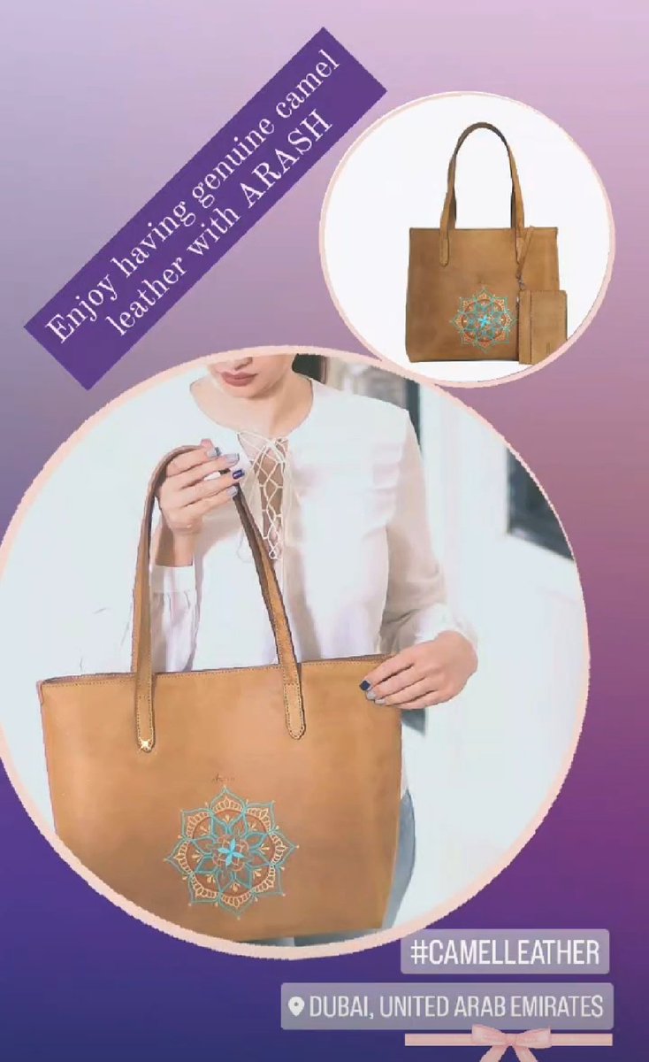 Arashleatherbag's tweet photo. ARASH making life colourful!

100% Handmade camel leather crafts made in #Dubai
#arashleather https://t.co/V3wRcUuajB