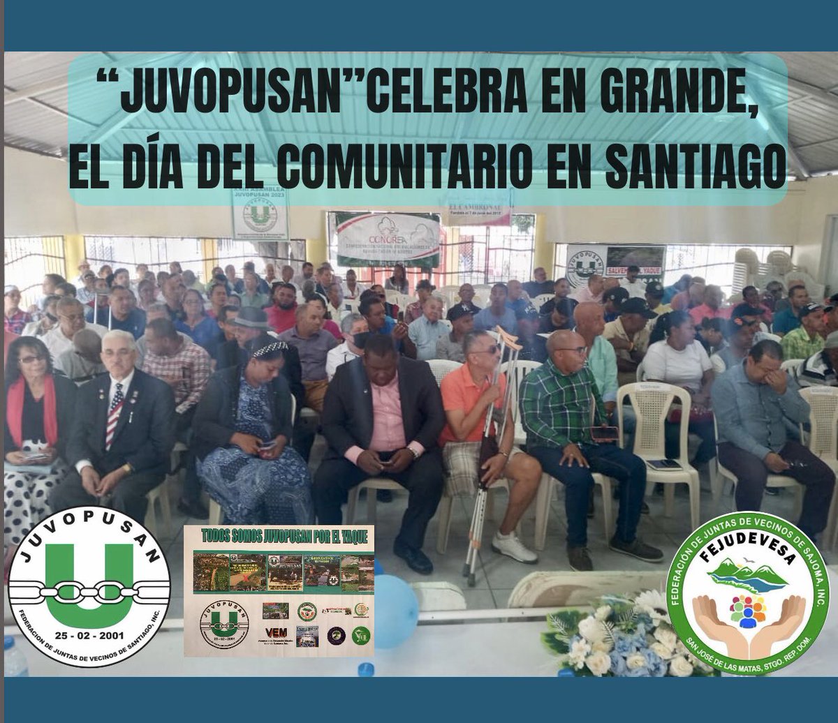 estevez_lic's tweet photo. Hoy estuvimos presente en la Celebración del Día del Comunitario en Santiago de los Caballeros, celebración que realiza la Confederación de Juntas de Vecinos de Santiago “JUVOPUSAN”; les damos las gracias por invitarnos a formar parte de esta gran Celebración. https://t.co/KwBo6eVfnl