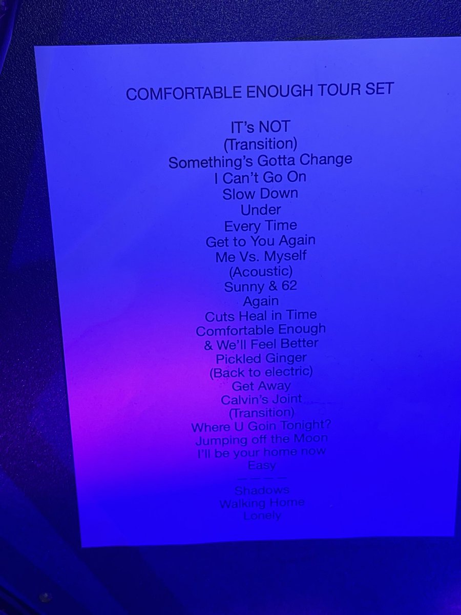 micah on Twitter "mac ayres comfortable enough tour setlist for
