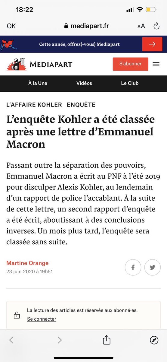 EnModeMacaron's tweet photo. Quand on apprend que Macron est intervenu personnellement dans une affaire judiciaire pour protéger son bras droit à l'Élysée Alexis Kohler...

Médiapart a révélé la lettre de Macron qui a tué l'enquête du Parquet financier...

Relançons ce scandale! https://t.co/cYPpu8vxNM