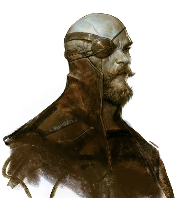 playing with brushes - man face 