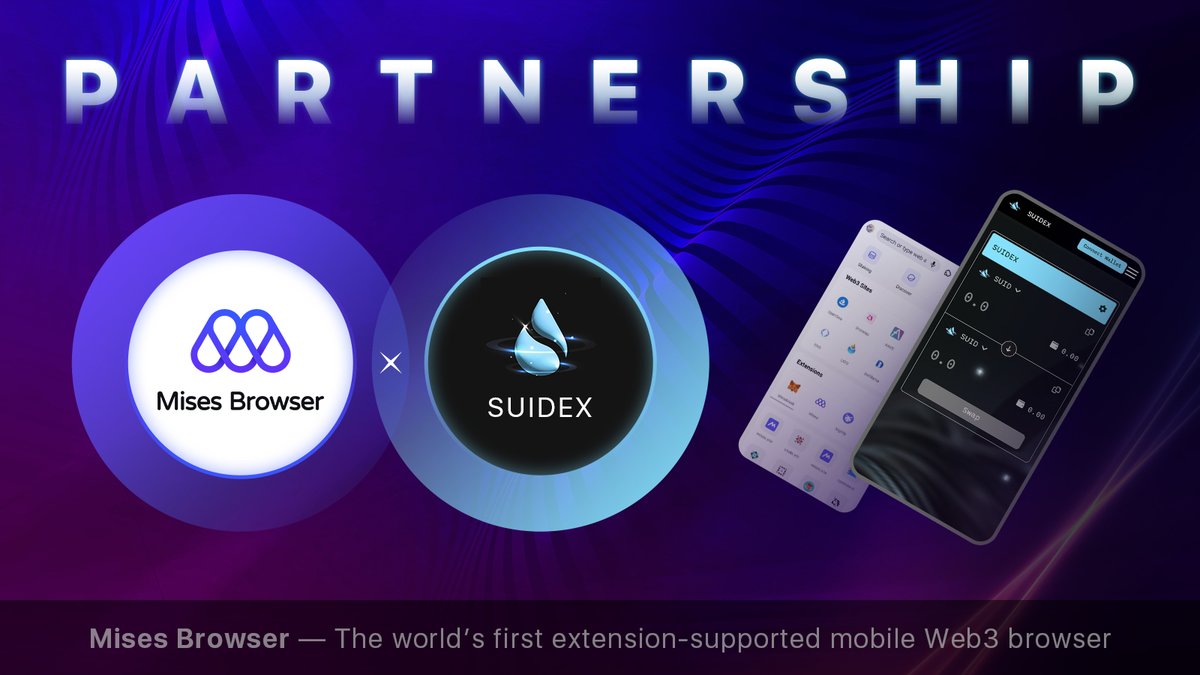 Mises (@mises001) on Twitter photo Mises Browser <a href="/Mises001/">Mises</a> and <a href="/Suidex_io/">Suidex | Sui Blockchain Leading DEX</a> have built a partnership.
The Mises Browser now includes Suidex and recommends it in the #DEX area, providing quick access to its dApp and adding it to the Mises security whitelist to protect users from #phishingsites.
#Sui #swap Mises Browser <a href="/Mises001/">Mises</a> and <a href="/Suidex_io/">Suidex | Sui Blockchain Leading DEX</a> have built a partnership.
The Mises Browser now includes Suidex and recommends it in the #DEX area, providing quick access to its dApp and adding it to the Mises security whitelist to protect users from #phishingsites.
#Sui #swap