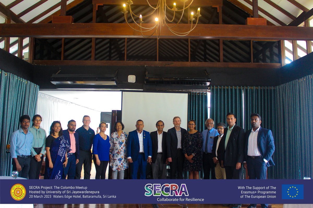 The progress meeting of SECRA Sri Lankan partners was held on 20th March 2023 at the Waters Edge hotel, Sri Jayewardenepura, Sri Lanka.
Prof. Carl Williams delivered the invited speech on University Enterprise Collaborations: A success story from the UK.
