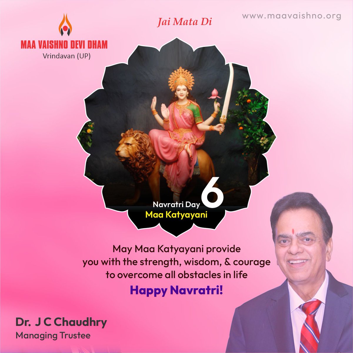 Navratri Day 6
May Maa Katyayani provide you strength, wisdom, & courage to overcome all obstacles in life

#navratri2023 #navratrispecial #navratrifestival #jcchaudhry