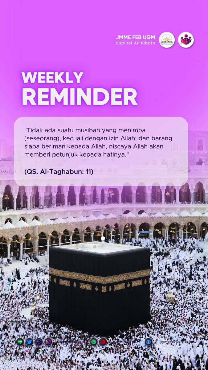 Rezeki dan musibah yang menimpa kita, sudah menjadi ketentuan Allah swt. Tetapi, dengan keimanan, kesabaran, dan keikhlasan atas takdir yang terjadi maka Allah swt. akan menunjuki hatinya solusi sehingga dia pun tenang dan jauh dari rasa gelisah.

#reminder #musibah #iman #takdir