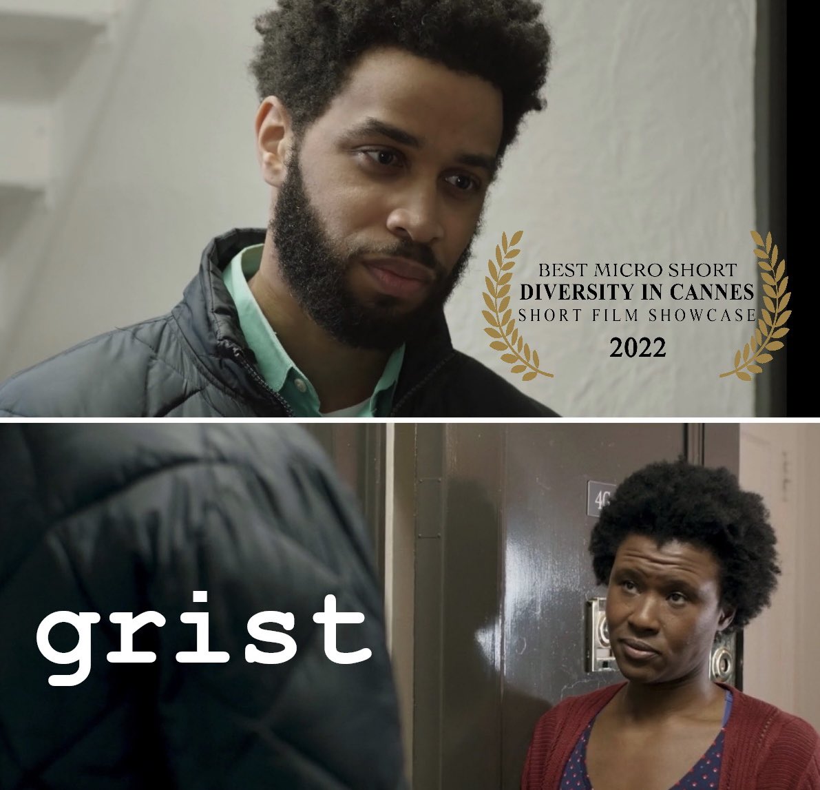 🗣️ Houston, we have a #BestMicroShort laurel! 

Thanks again to Yolonda Brinkley & @diversencannes for honoring #gristfilm w/ this 2022 #DiversityinCannes Short Film Showcase Award.

Thanks again and congrats to team “grist!” 🎉
•
#representationmatters