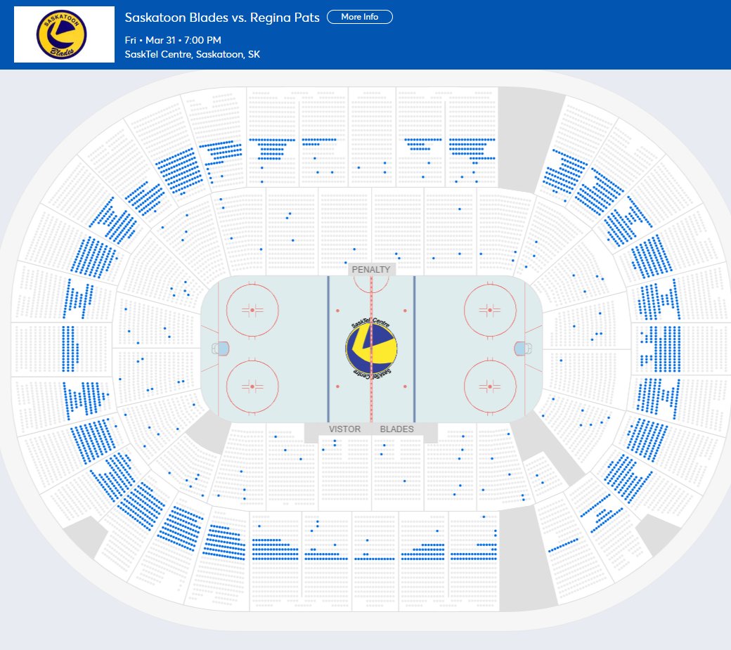Matt Young on Twitter "WHL BLADES TICKETS SELLING FAST! Current setup