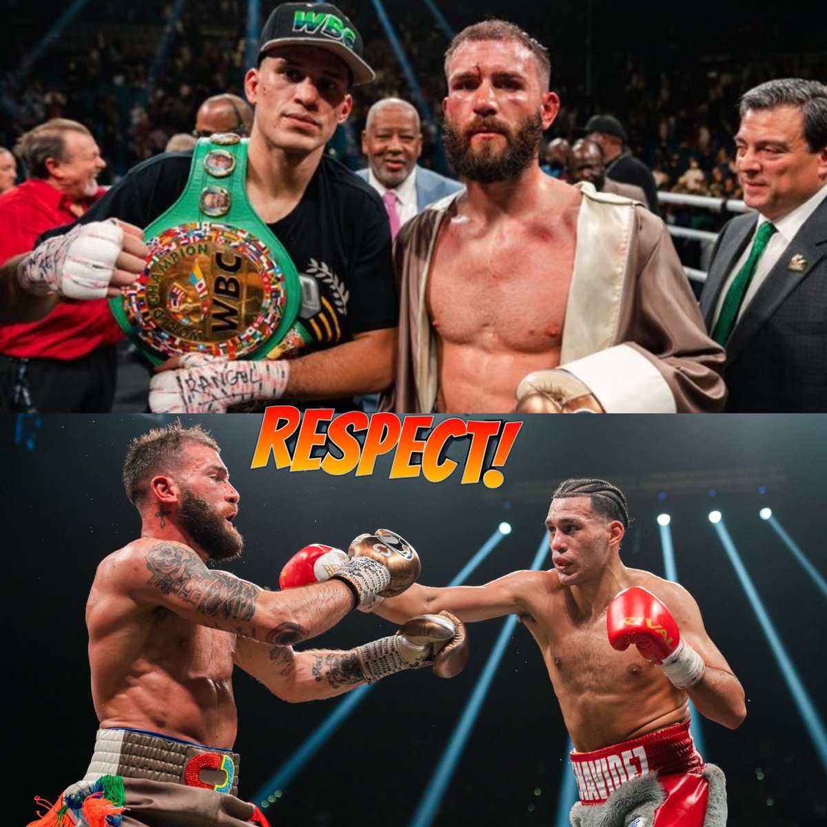 BoxingROKus's tweet photo. From #BadBlood to at the end of the fight #BoxingRespect shoutout to #DavidBenavidez and. #CalebPlant https://t.co/5f9pjEgOvF