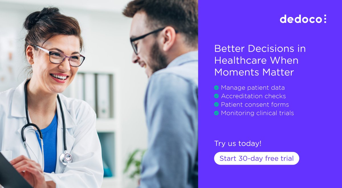 dedoco_official's tweet photo. Revolutionize medical record keeping and streamline consent forms with Dedoco. From patient identity management to research data sharing and clinical trial consent forms, there are numerous applications of our Dedoco platform in healthcare. 
Learn more: https://t.co/8MzZgQsBXb https://t.co/nPdbGnxzuX