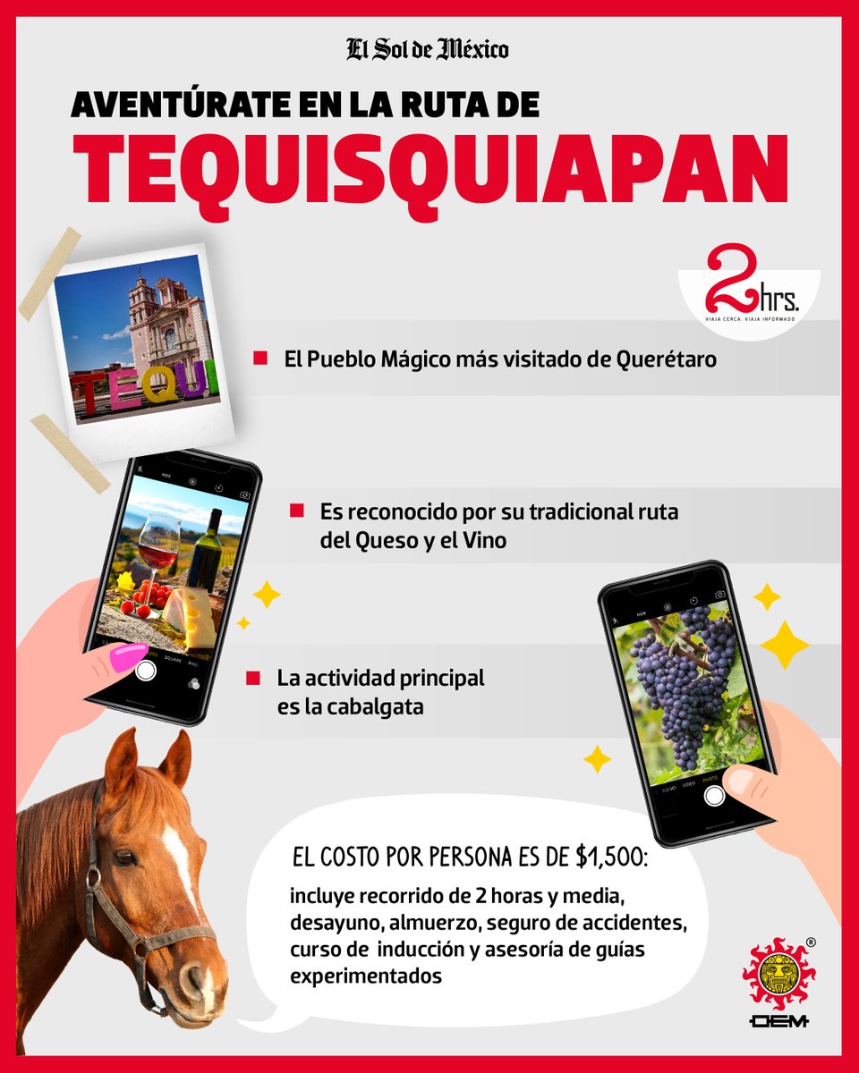 soldezacatecas's tweet image. A sólo #2Horas y 45 minutos de la Ciudad de México (en condiciones óptimas de tráfico) está el Pueblo Mágico más visitado del estado de Querétaro, reconocido por su tradicional ruta del Queso y el Vino: Tequisquiapan
tinyurl.com/2qgzvoxf