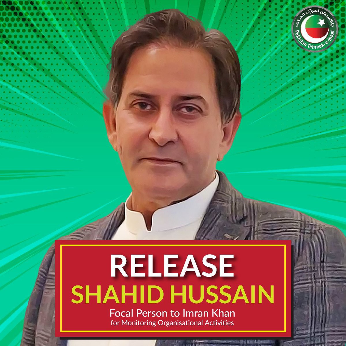 PTIofficial's tweet photo. Please raise voice for British Pakistani Shahid Hussain, who came to serve his country. He has been abducted &amp; there is no trace of him. Current regime is carrying out brutal attacks on one party workers. #ReleaseShahidHussain https://t.co/0LlABew9zo