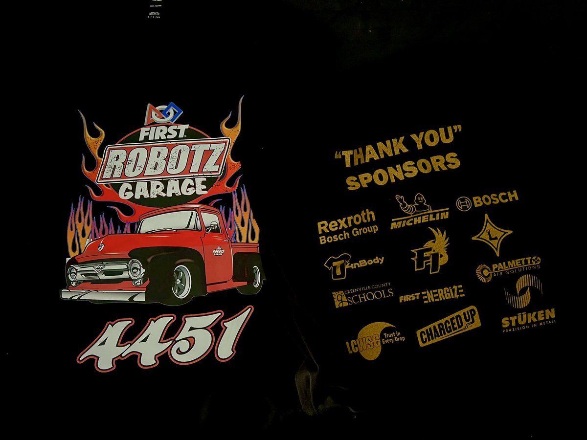 So glad we as T4nBody had the opportunity to sponsor the Robotz Garage - Laurens and Fountain Inn High School Team. Our pleasure to create and support!