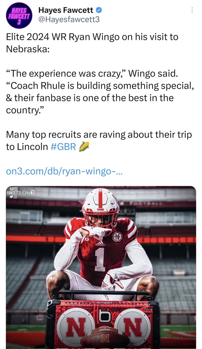 HuskGuys's tweet photo. "Nebraska has Totally exceeded my expectations"

"The experience was crazy"

"Coach Rhule is building something special"

"The fans are different - the love they show is for sure unlike any other" https://t.co/rrBPfFcVlx
