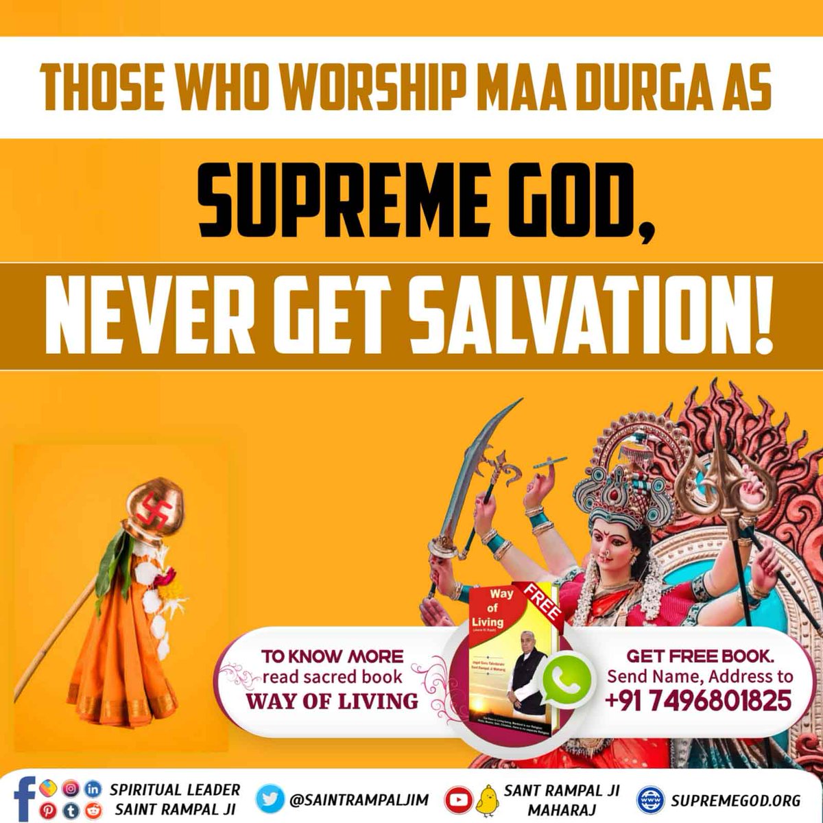 dashi_12's tweet photo. #UntoldStory_Of_GoddessDurga
Shri Durga ji is also in the cycle of birth and death, that is, she is perishable, so she cannot give us any benefit. https://t.co/Lg7SuhBwnI