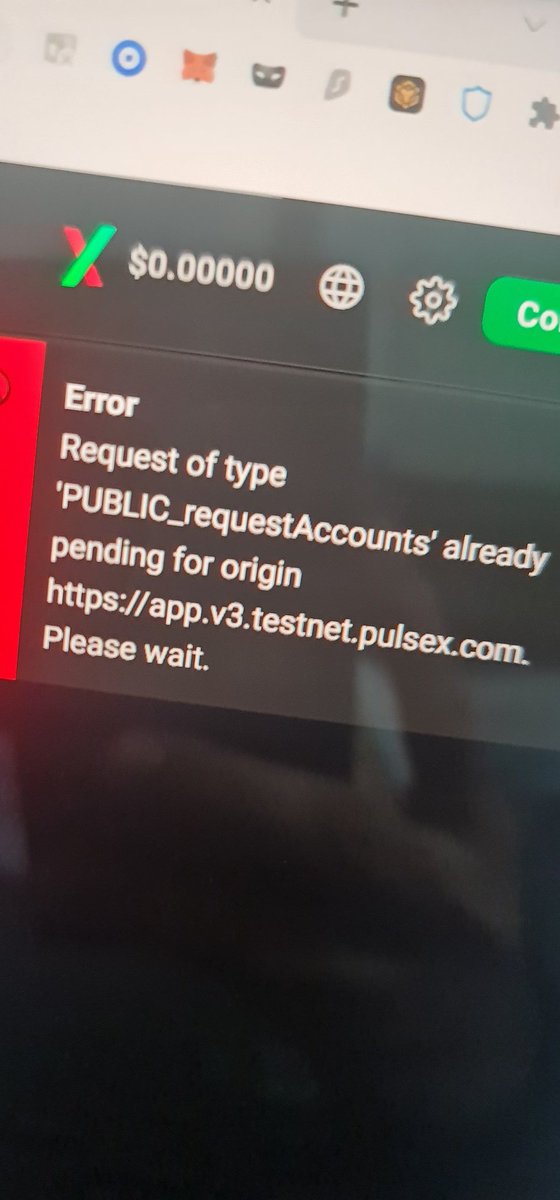 BobbyVirdee's tweet photo. @RichardHeartWin Can anyone explain why this keeps happening when i try to connect my wallet to the pulsex website? https://t.co/MsB5gU2Byr