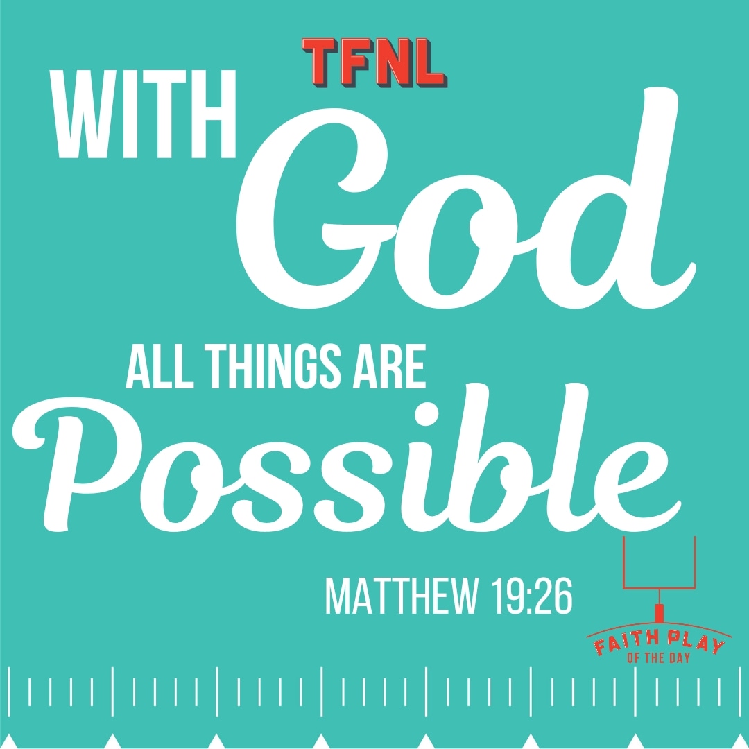 corinnestevens1's tweet photo. Faith Play of the Day: "With God all things are possible". Matthew 19:26
Remember... whatever you are going through right now, God is with you...All things are possible with Him.
Have a great week TFNL friends.
#tfnl #thefridaynightlifepodcast
#faithplayoftheday https://t.co/J8enu0M1l0