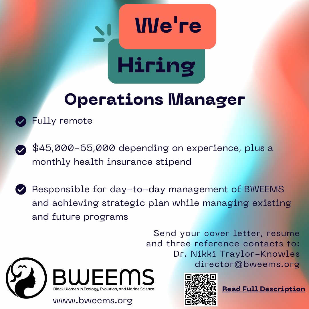 RT reef_combo: RT <a href="/Official_BWEEMS/">BWEEMS</a>: BWEEMS IS HIRING! 

We are looking to hire a full-time Operations Manager that will be in charge of the
day-to-day management of BWEEMS. 

Feel free to DM us with any questions! Please share and tag people you think wo…