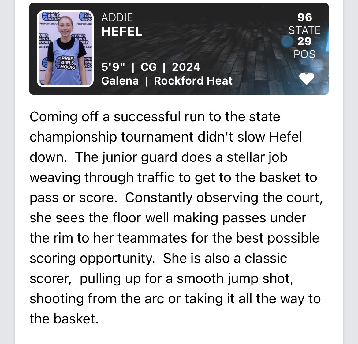 thank you <a href="/pgh_lisa/">PrepGirlsHoopsLisa</a> Proud to be recognized as one of the camps top players.