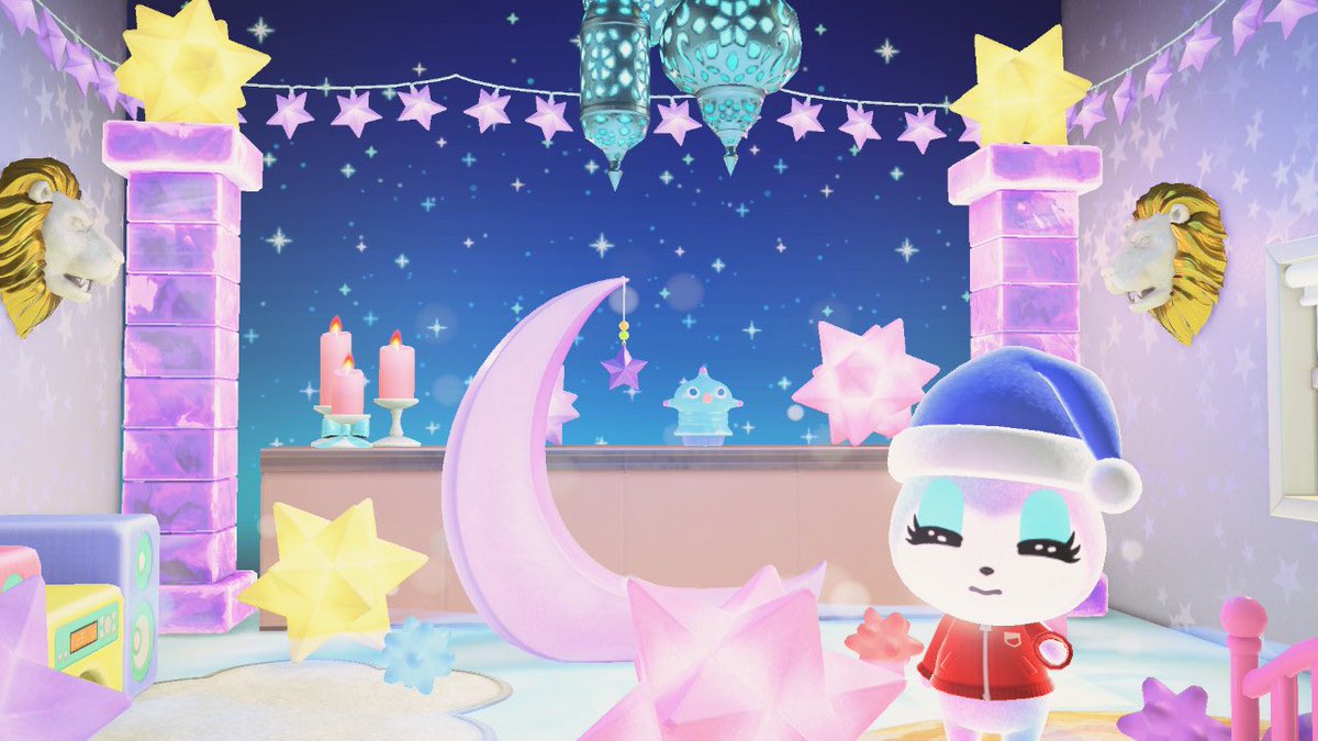 Blegancrossing's tweet photo. Gf made Judy’s dreamy crib 🌙 🐻 #judy #acnh #dreamy https://t.co/aQIVIoCRGc