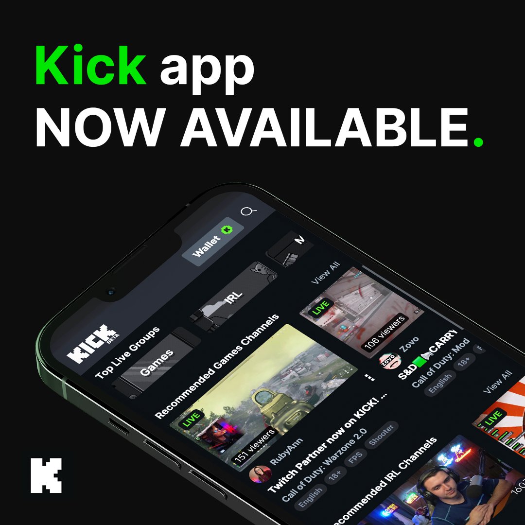 Kick App now available on iOS 🚀 apps.apple.com/us/app/kick-li…