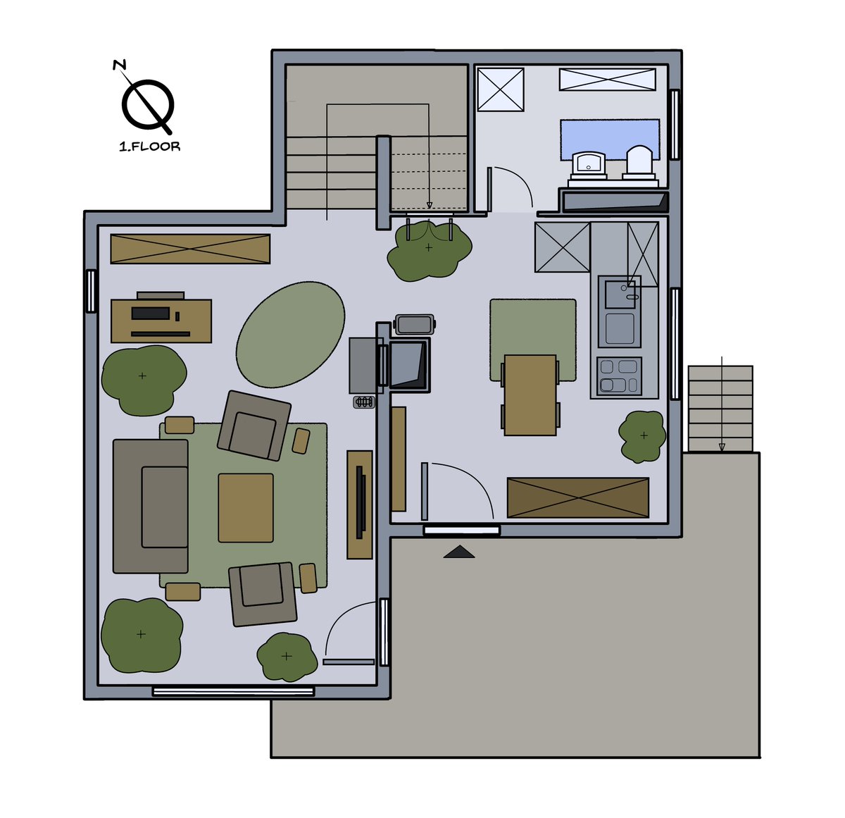 Mia_Schwarz_13's tweet photo. This is the floor-plan I promised! I have a headache and a cat is lying on my dominant hand, so I will submit further pictures to explain the 'design' & details of this concept later. Do you guys think, this would fit Captain and Stevel? ๐ #tankmen #tankmenau #floor #noscale https://t.co/2bpRurhWVL