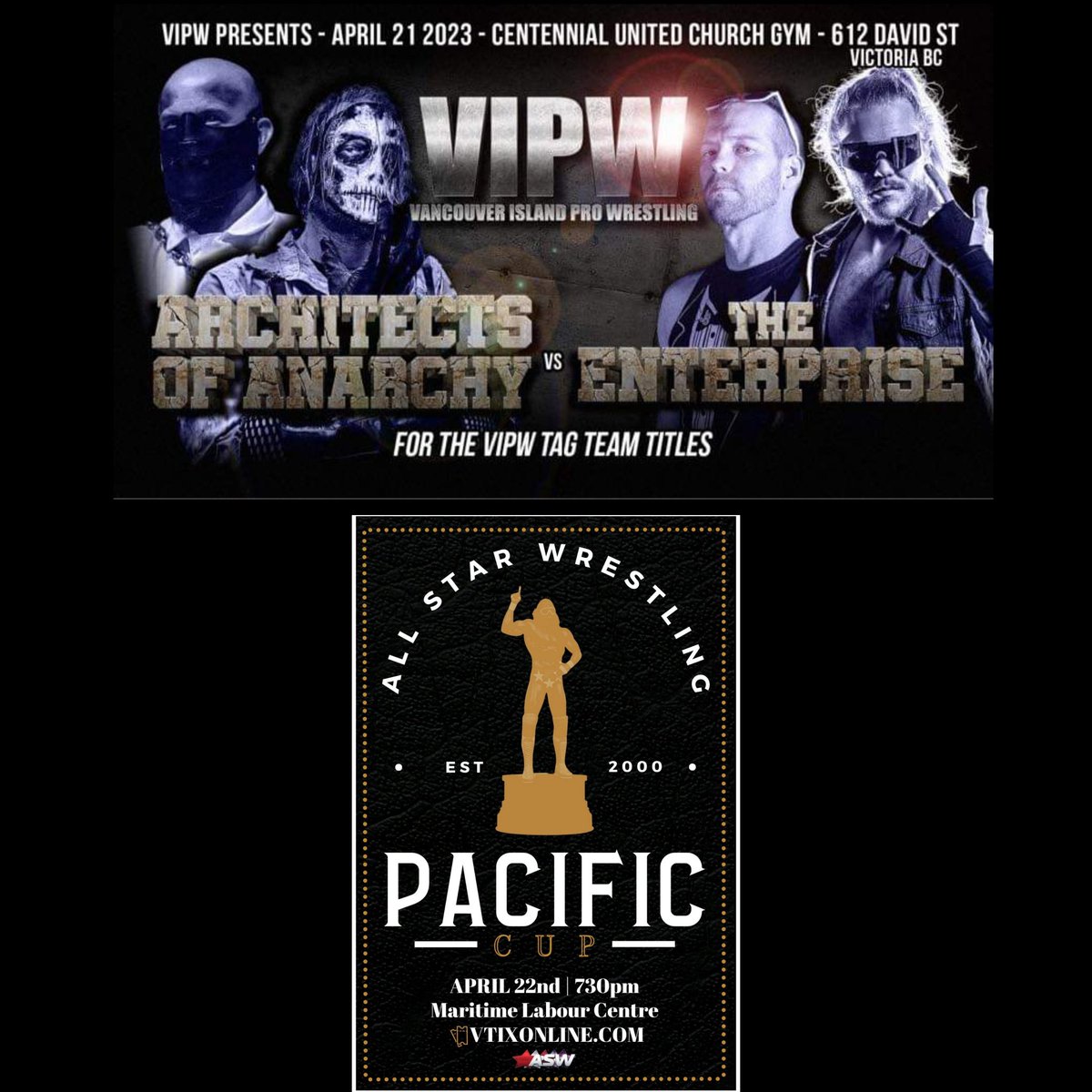 DanniDeeds's tweet photo. Updated 5 week schedule for your @VIPW_Pro Tag Team & undisputed @ASWCANADA #Neutralweight Champion @DanniDeeds.
March 31 - Slamloops, #Kamloops
April 14 - Thrash Wrestling, #Penticton
Apr 15 - Thrash Wrestling, #Nelson..... https://t.co/OC5HsNH5Nc