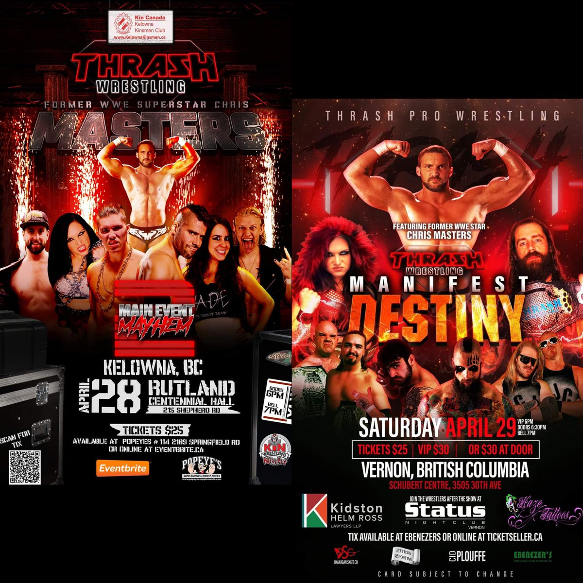DanniDeeds's tweet photo. Updated 5 week schedule for your @VIPW_Pro Tag Team & undisputed @ASWCANADA #Neutralweight Champion @DanniDeeds.
March 31 - Slamloops, #Kamloops
April 14 - Thrash Wrestling, #Penticton
Apr 15 - Thrash Wrestling, #Nelson..... https://t.co/OC5HsNH5Nc