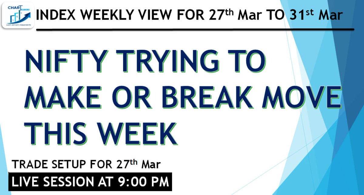 #Index #Weeklyview #Prediction for 27-Mar to 31-Mar 
youtube.com/live/V5C66o4wN…
#technicalView #ChartTraders369