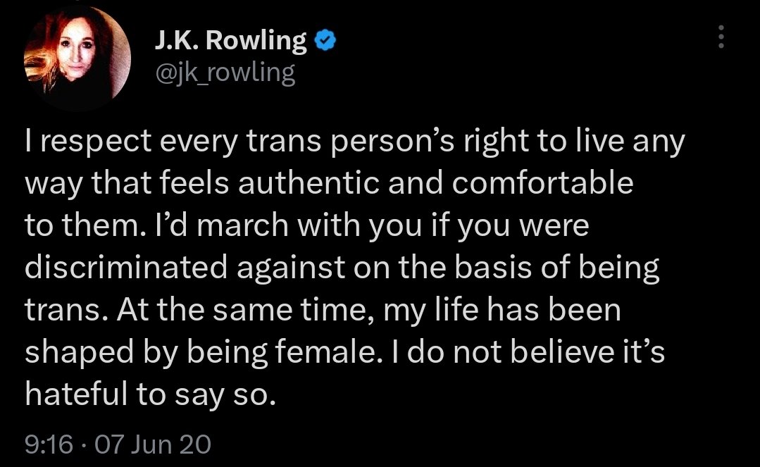Antiassholesoc's tweet photo. Hi @jk_rowling, since your recent ramping up of transphobia, I wanted to ask, what happened to marching with trans people if they were being discriminated against for being trans? https://t.co/hDulC15JGm