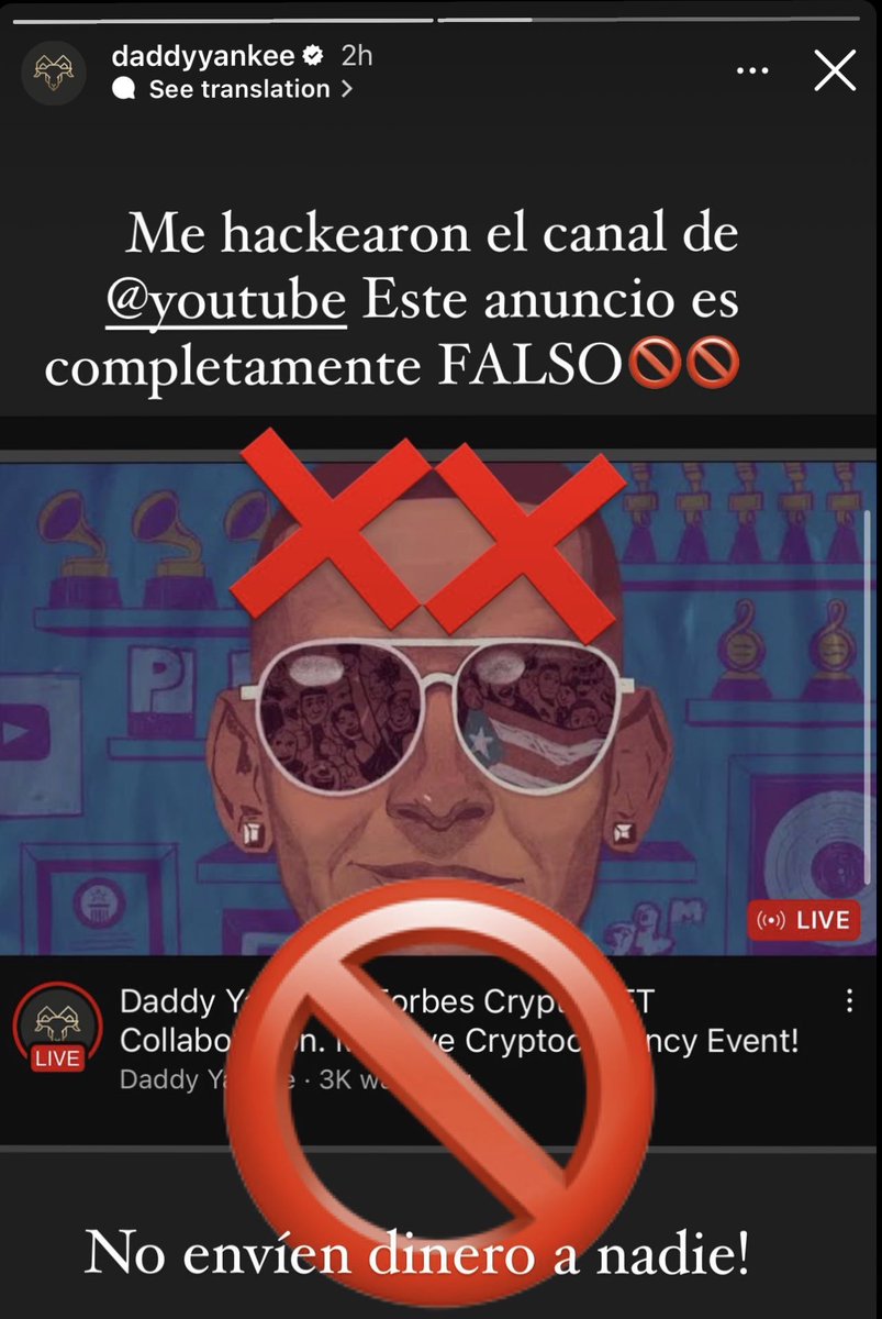 Me hackearon el canal de Youtube . NO envíen dinero a NADIE !