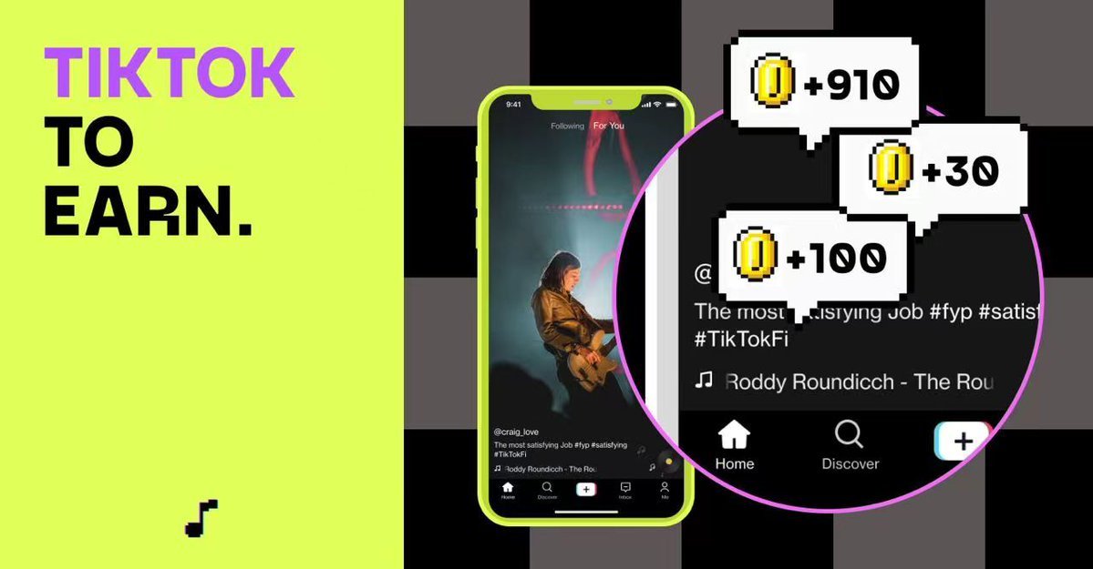 📢TikTokFi将带领15亿TikTok用户进军Web3，成为下一个现象级X2Earn！首次限量发行3333枚初代音符NFT！玩法特简单，刷视频就能赚$TIK代币！

🎁WL✖️ 5
 
To enter:
1⃣Follow 
@tiktokfi
<a href="/VIP8888883/">社会主义接班人</a>
 <a href="/0xadai/">搞钱小呆🔶 BNB</a>

2⃣Like❤️+ RT✅
3⃣Tag 3 Friends

⏰End: 48H
#NFTGiveaways #NFT #TikTokF