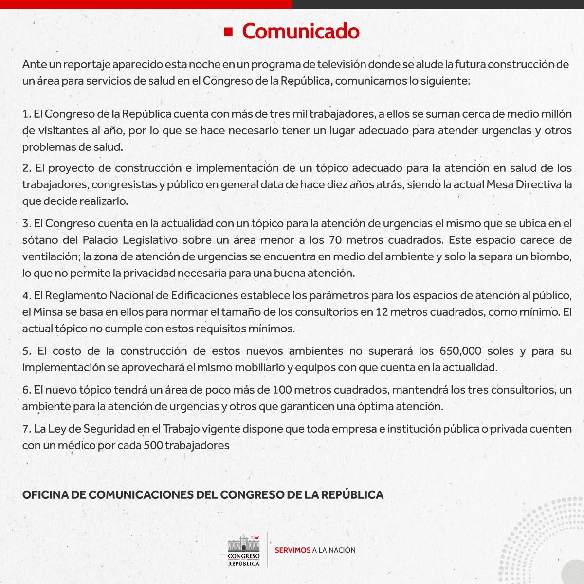 congresoperu's tweet photo. #CongresoInforma a la opinión pública lo siguiente: https://t.co/ndCQoAWkKJ