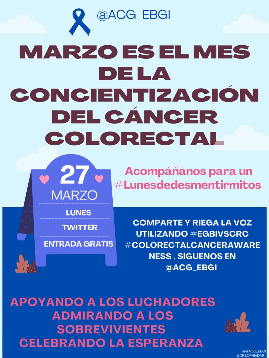 Lunes 3/27 #Mythbusters versión español. @Montalvan214 nos lleva a la calle y nos trae la perspectiva real de 👩🏻👩🏼👨🏽👩🏽👨🏻‍🦳 hispanos sobre el #cancercolorrectal 🎥