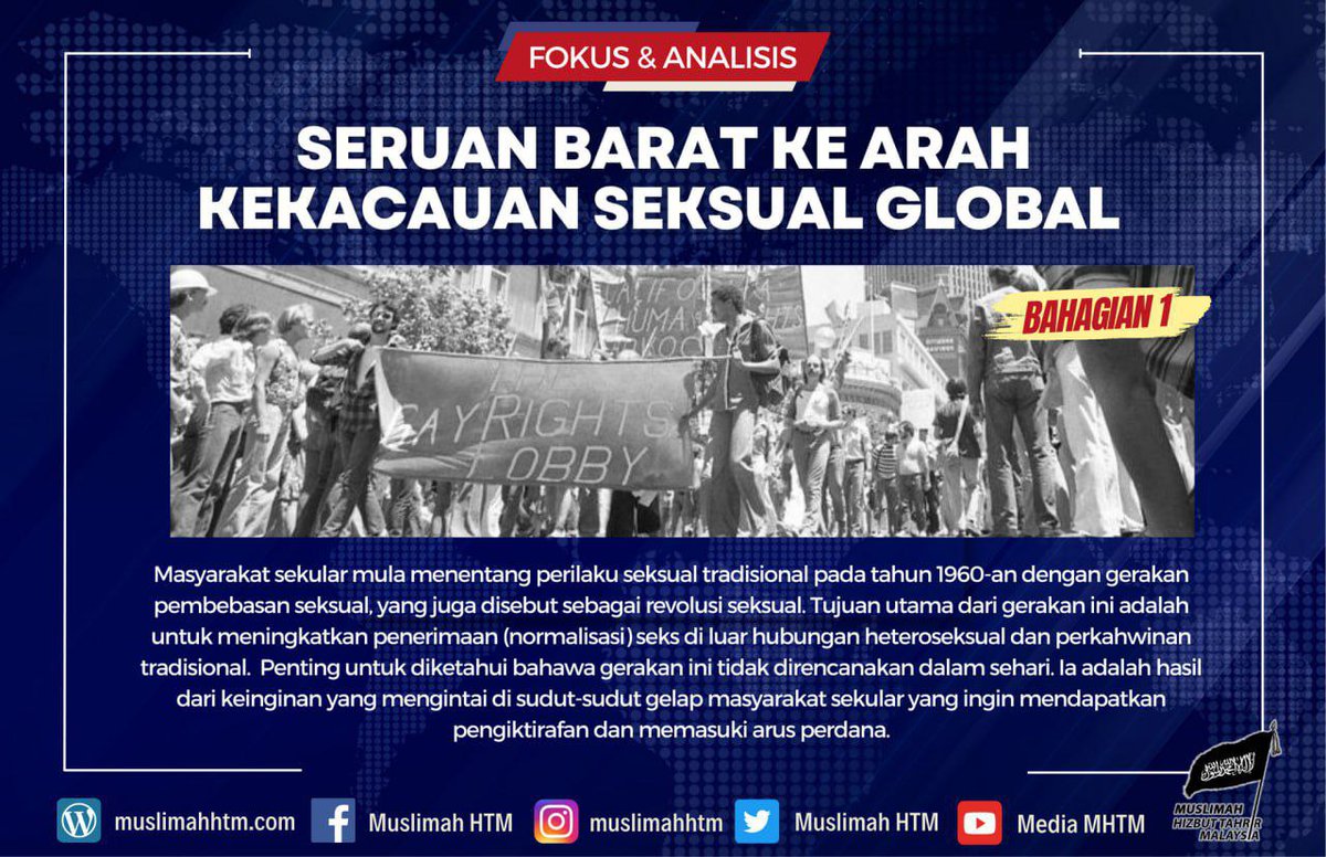 SERUAN BARAT KE ARAH KEKACAUAN SEKSUAL GLOBAL [Bahagian 1]

Perkembangan pil pencegah kehamilan pada tahun 1960 mendorong perempuan untuk melakukan hubungan di luar nikah sekaligus melindungi diri dari rasa..

Artikel penuh: wp.me/pdmUzG-1V7

#analisis #seranganseksual