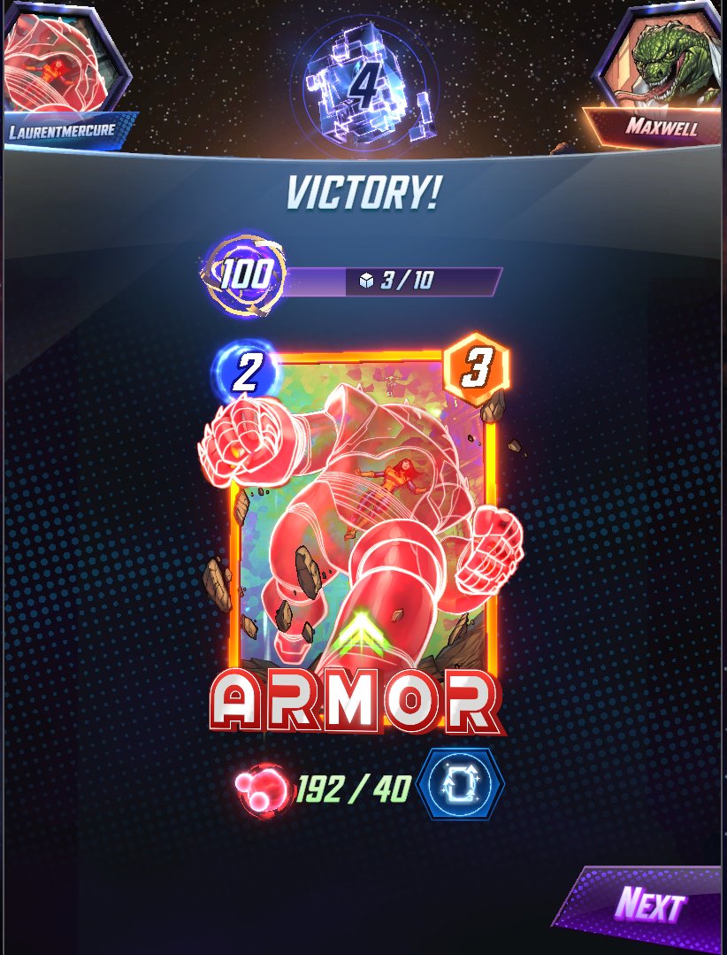 I finally reached Infinite rank on #MarvelSnap ! 

That game is just fantastic.

Extremely quick matches 👌

The right amount of randomness 👌

Great balance 👌

No feeling of being overpowered by cards behind a paywall 👌