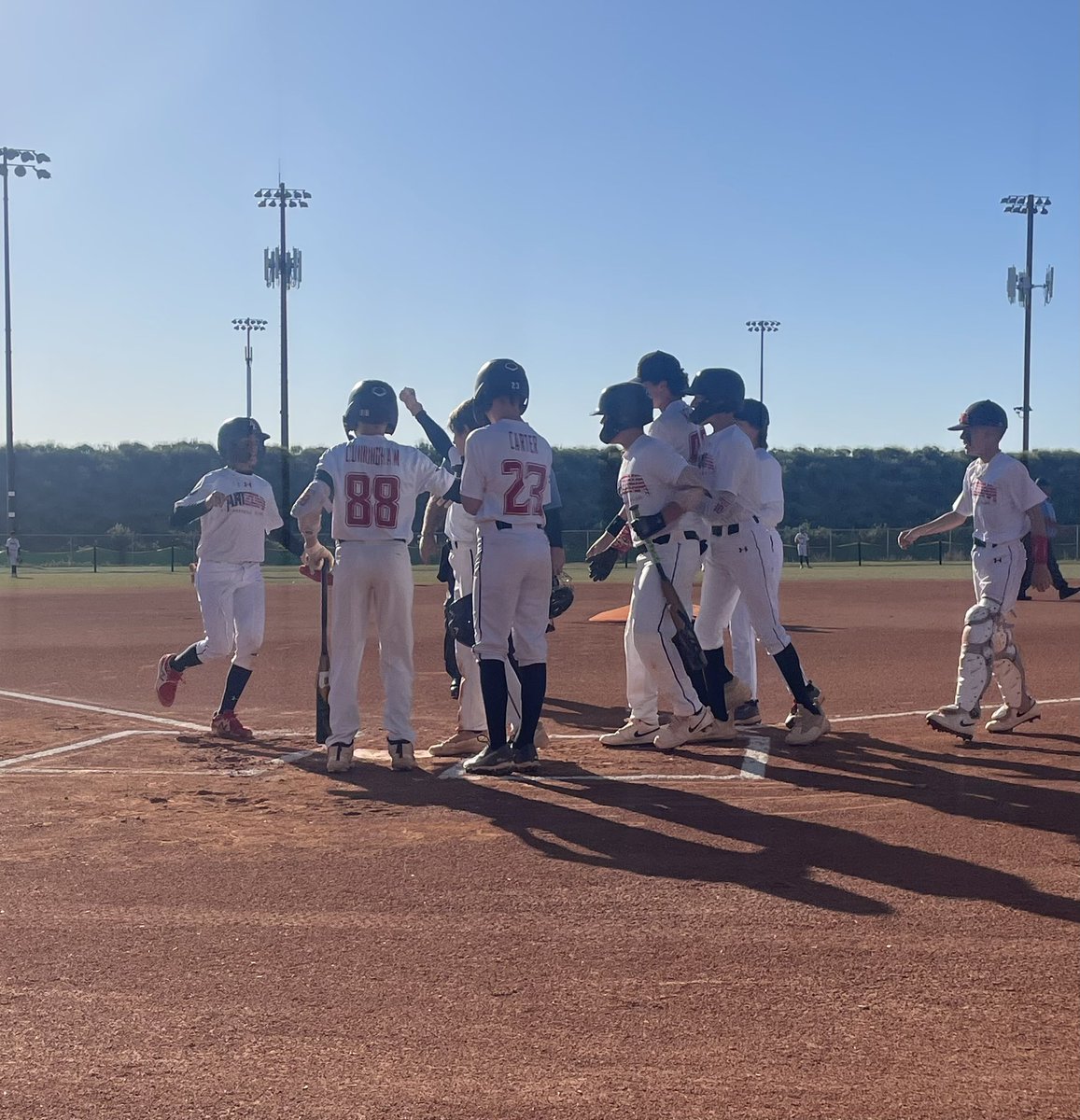 Dippa21's tweet photo. SJโs first home run! #middlemiddle #lefty @AZBallClub (thought it was a ground rule double, hence the hesitation at second) ๐ https://t.co/kmQHI2ahTq