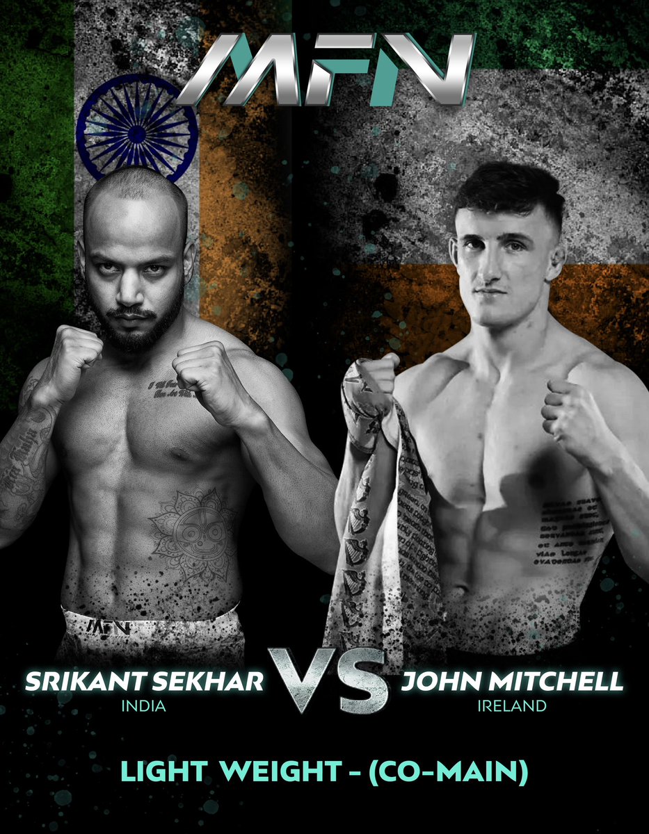 Our CO - Main event is definitely one of the fights to look out for🙌🏻
#srikantsekhar who ready for a comeback whereas #johnmitchell makes his debut into the MFN cage this MFN11 💪🏻🥊
. 
Which one will make it to the winner’s circle?
Comment below⬇️
.
#MFN11 #CoMainEvent #fightweek