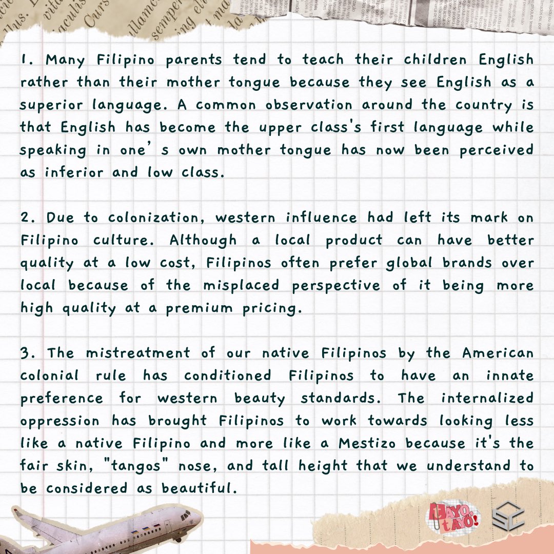 IS_SCouncil's tweet photo. Hey Lasallians! 👋🏻

It’s been over a century since the Philippines was declared an independent country, yet Filipinos still struggle to overcome beliefs stemming from colonization—one of those being xenocentrism. The tendency to glorify other cultures over our own is still  (1/3) https://t.co/P2maNi26mS