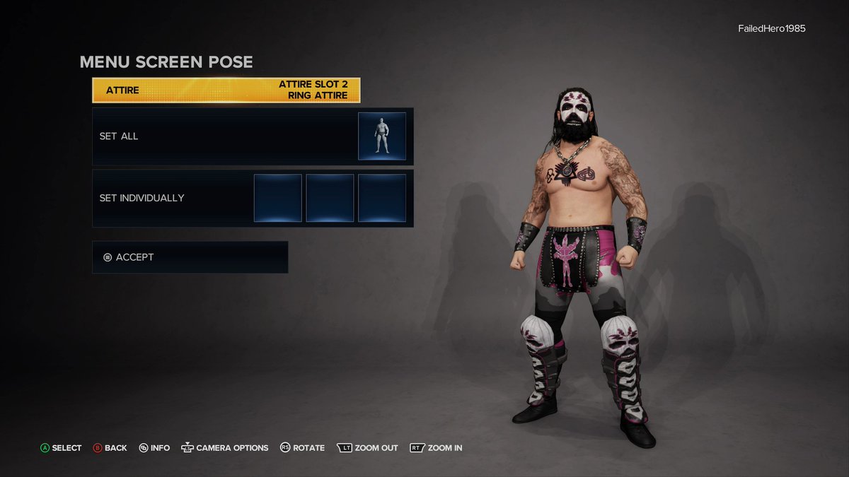 Project_WWWN's tweet photo. Apollyonus is a devoted follower of Nal'zahar, the Horned Sleeper in the Hollow. His obsession has driven him to madness, he believes that by offering sacrifices of pain and violence he can gain its favor and receive its blessings. Tags #ProjectWWWN & #FHOriginals | #WWE2k23 https://t.co/5cAoeGDWMG