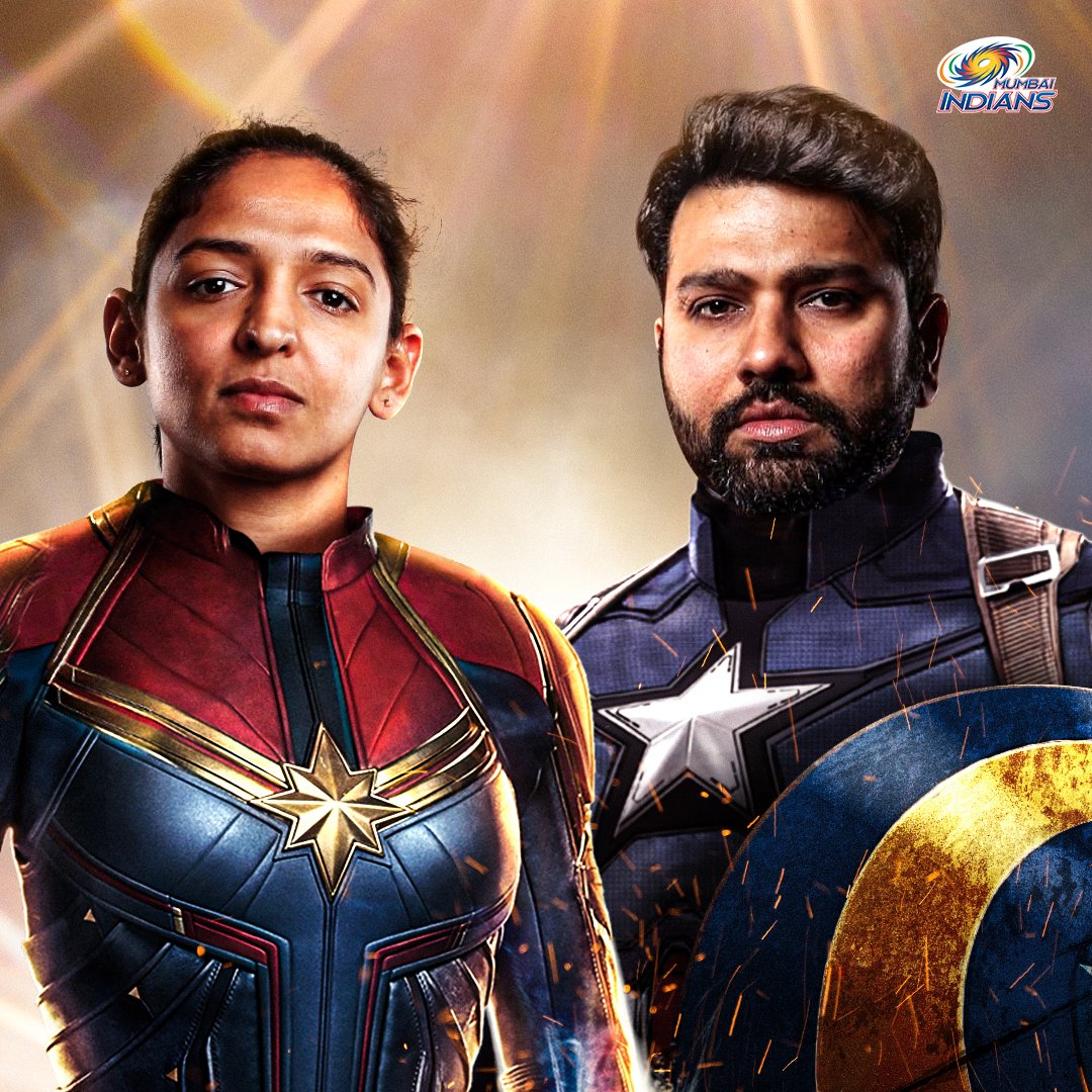 mipaltan's tweet photo. Blue-and-gold superheroes 🦸‍♂️ 🦸‍♀️

@ImHarmanpreet @ImRo45 | #OneFamily #MumbaiIndians #AaliRe #WPL2023 #WPLFinal #ForTheW https://t.co/sSOjrUEhD0
