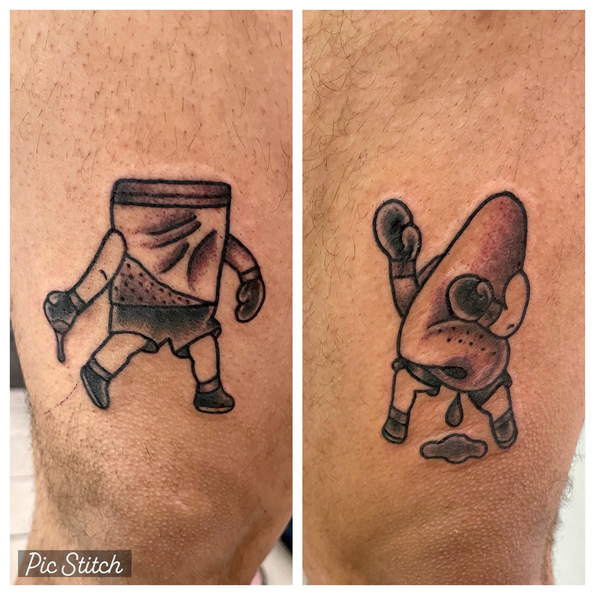 dirtyinletchris's tweet photo. battle of the heavyweights, tattooed by me https://t.co/xc8H9sfIZ9