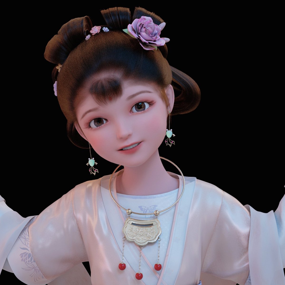 wfchc's tweet photo. Chinese young girl on the swing #zbrush #maya #3DCG #substancepainter  #arnoldrenderer #3dart #cgart https://t.co/npqM57JHVm