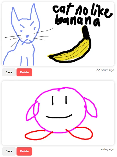 the fact that I knew immediately who the cat/banana doodle was from (irl friend who loves cats and is an adamant banana hater) 