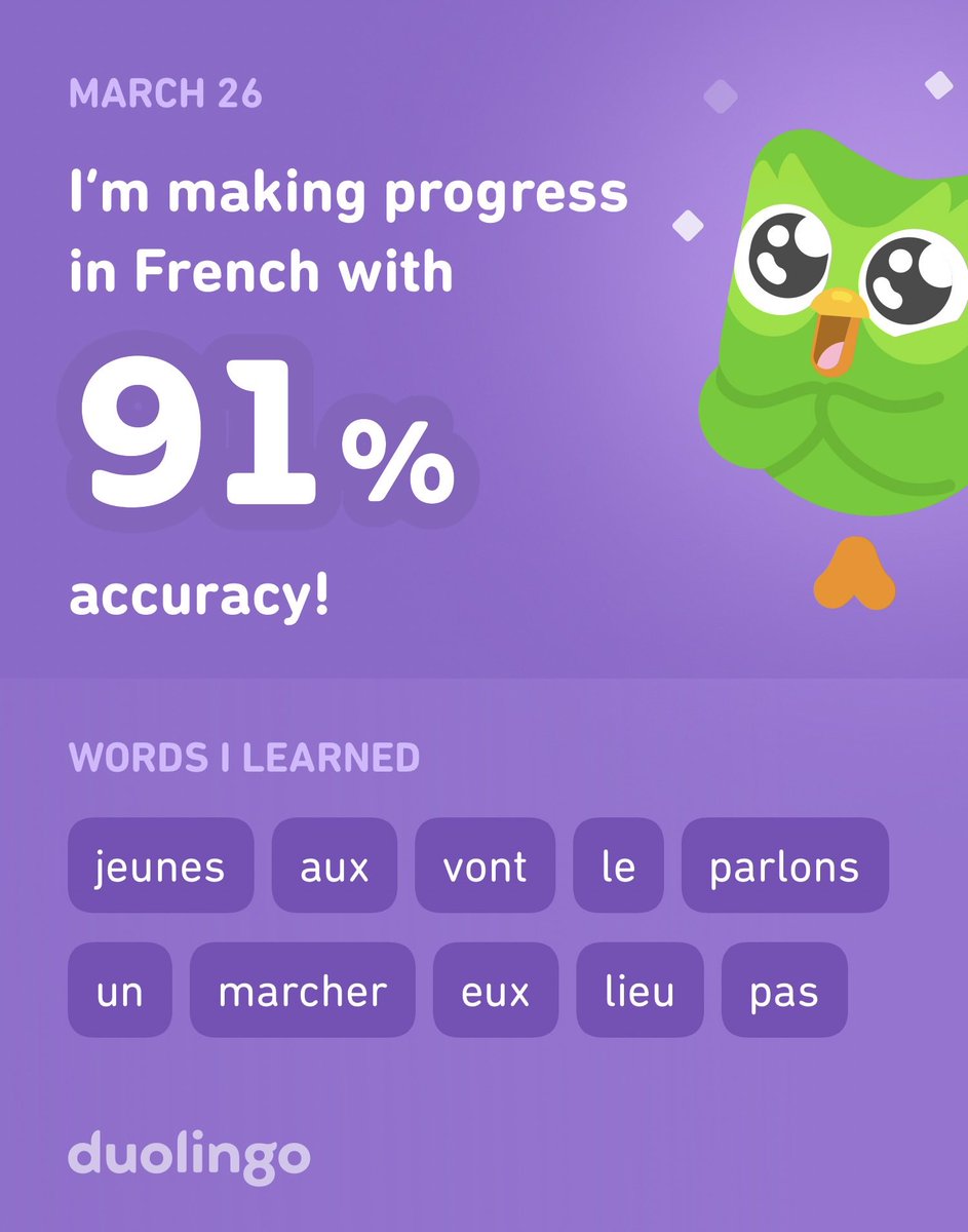 I’m learning French on Duolingo!